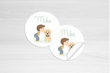 Jongen met lieve hond Jongen met lieve hond